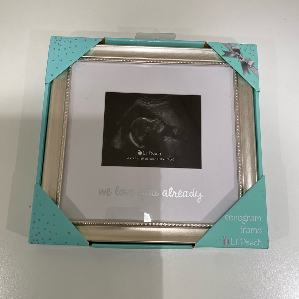 3 for $10 Silver Sonogram Frame baby keepsake lil Peach NWT